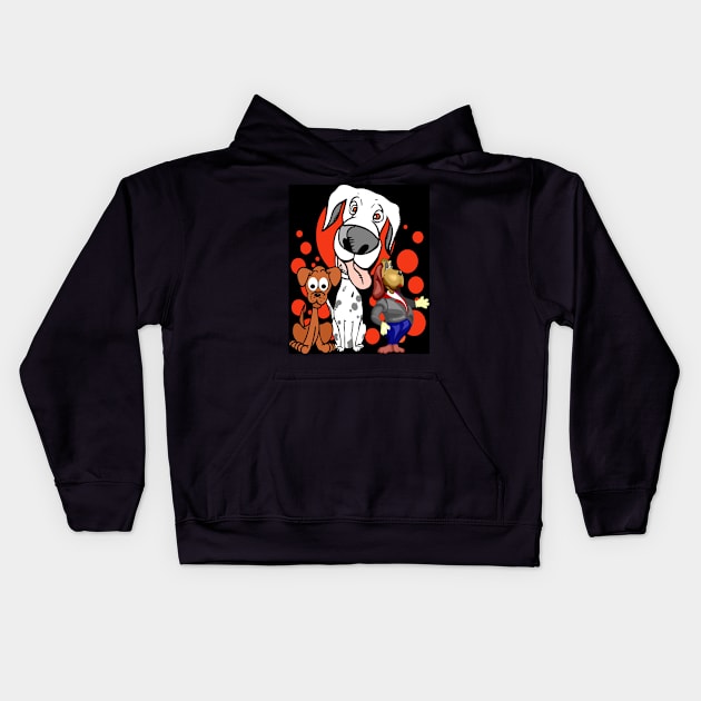 Cartoon Fantasy Abstract Dogs Animal Print Kids Hoodie by posterbobs